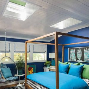Installed Velux residential skylights in child's bedroom