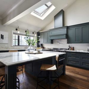 Installed Velux residential venting skylight in kitchen